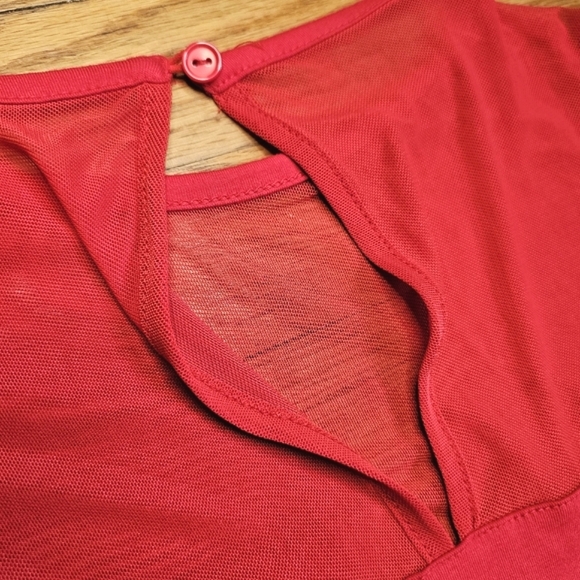 Red Mesh Bodysuit - Picture 7 of 8
